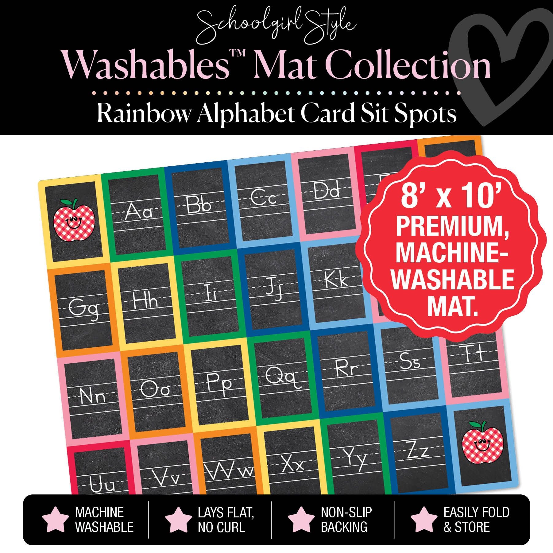 Rainbow Alphabet Card Sit Spot Classroom Mat by Schoolgirl Style