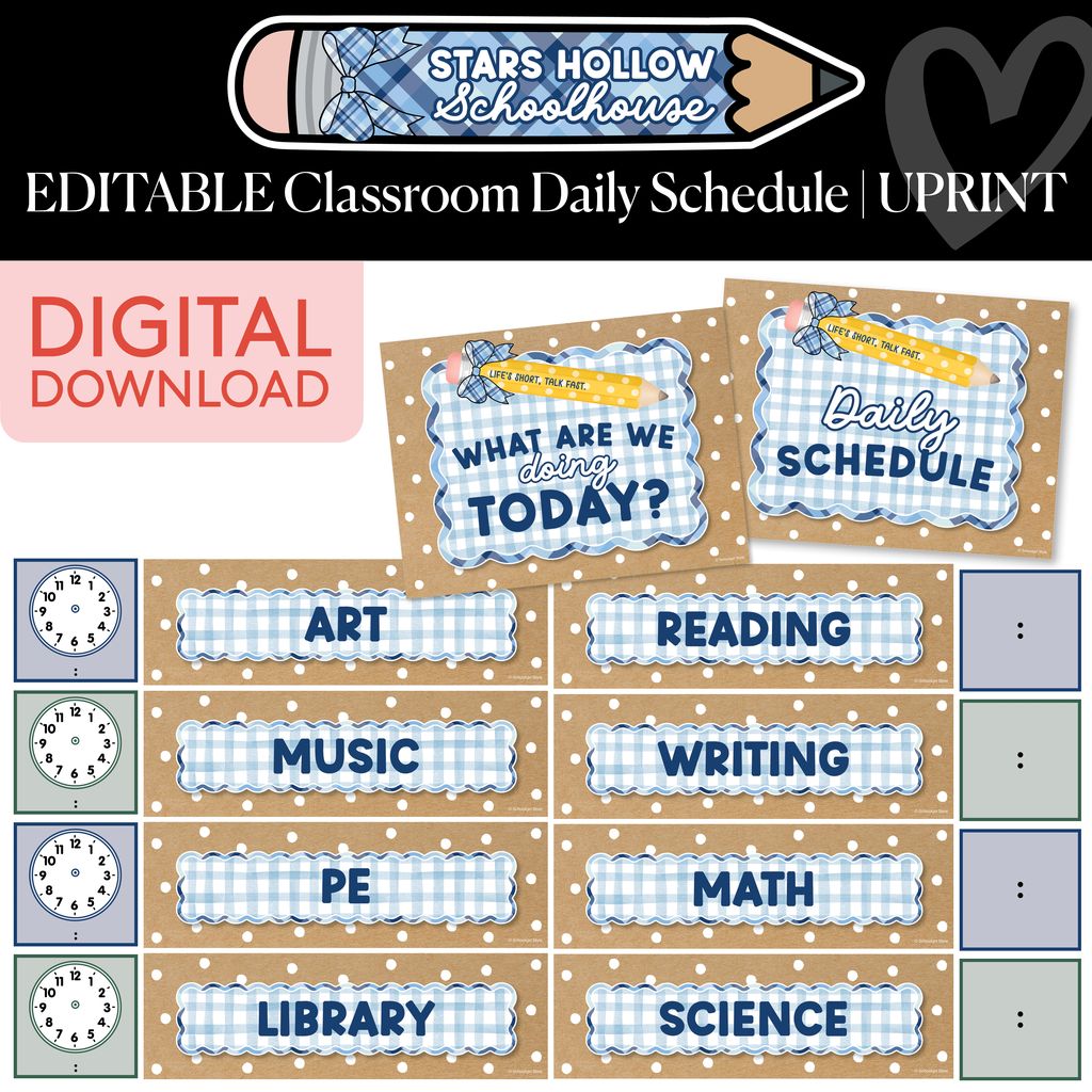 Classroom Daily Schedule Sets
