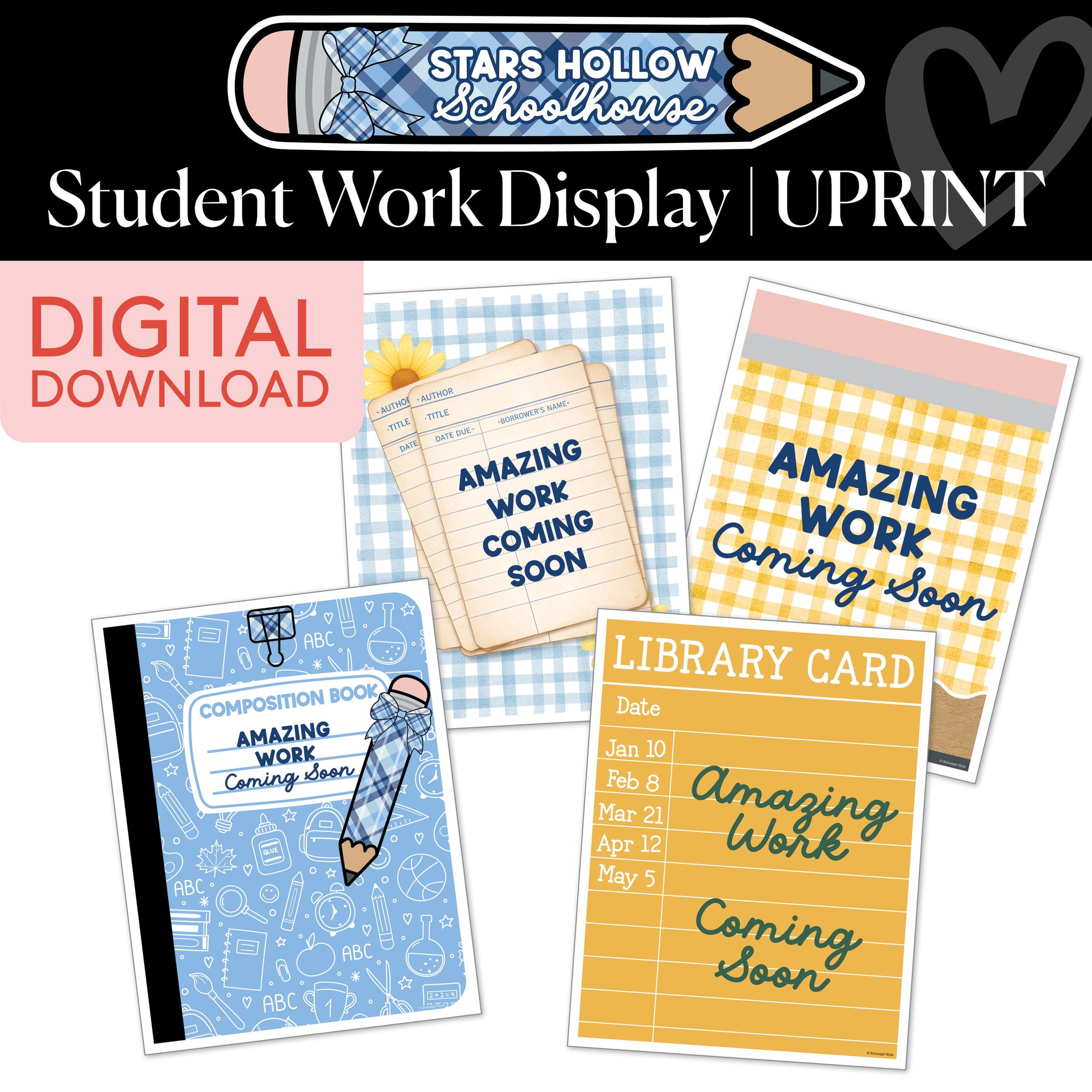 Printable Cozy Student Work Display | School in Stars Hollow