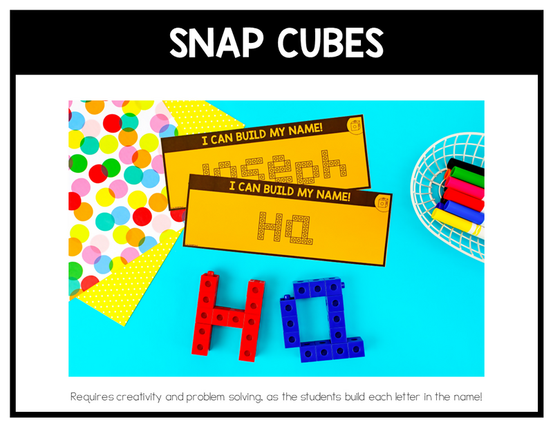 Editable Name Practice Fine Motor Name Activities Snap Cubes Name Mats for Preschool & Kindergarten