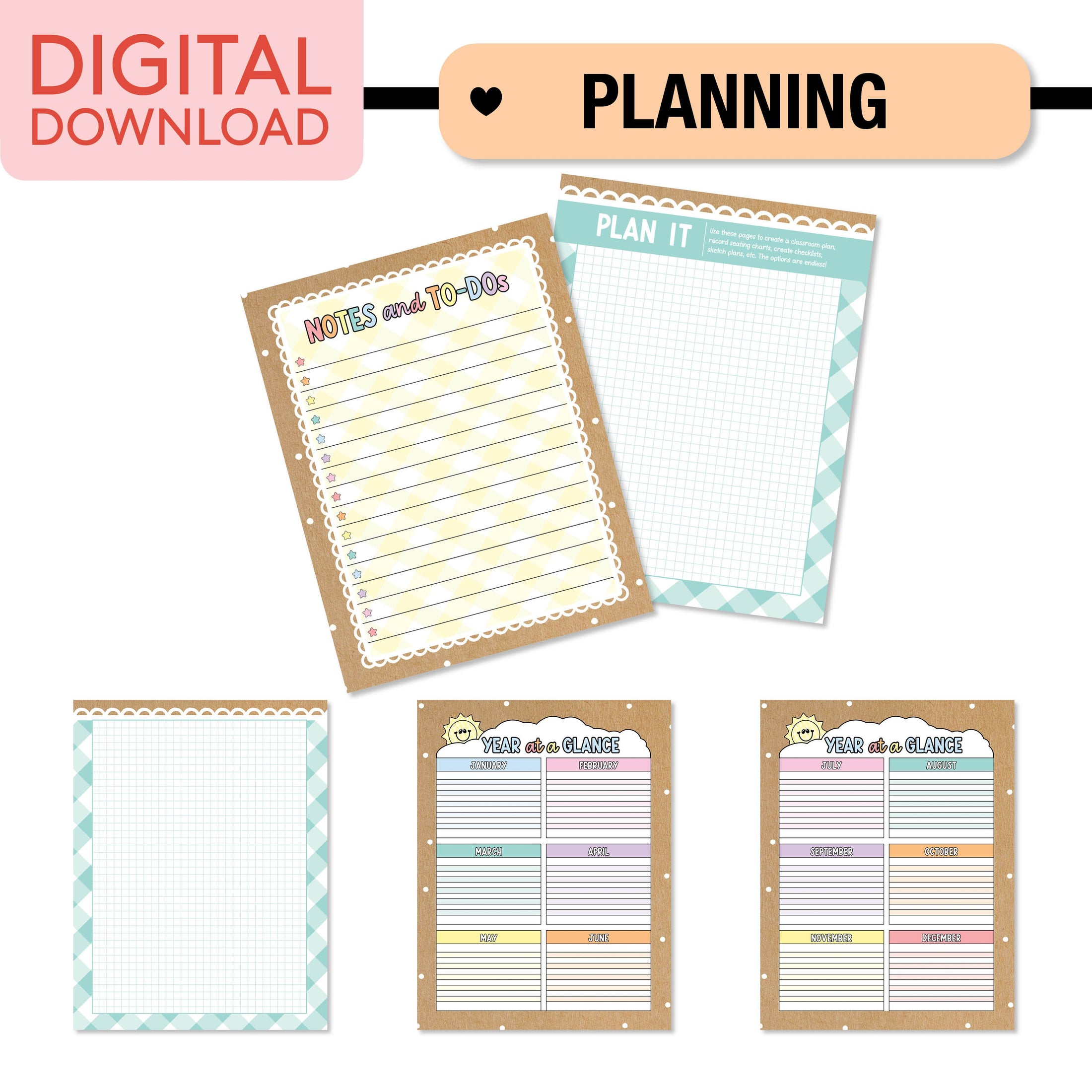 Printable Teacher Planner | A Year In Pastel