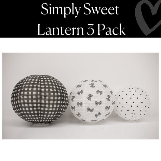 Black and White Lantern 3 Pack | Simply Sweet