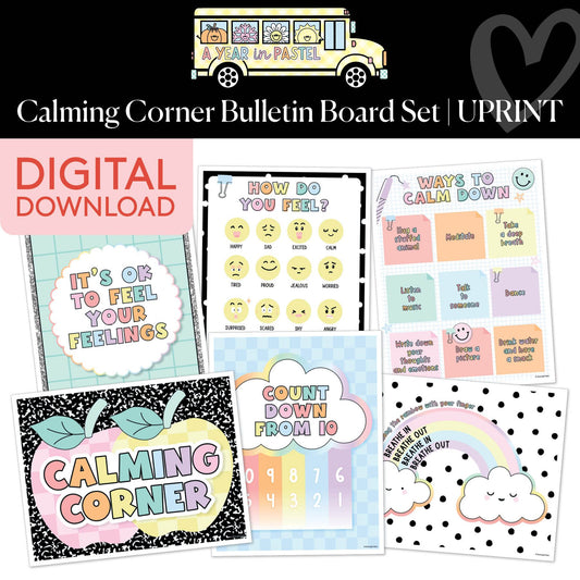 Printable Calming Corner Bulletin Board Set | A Year In Pastel