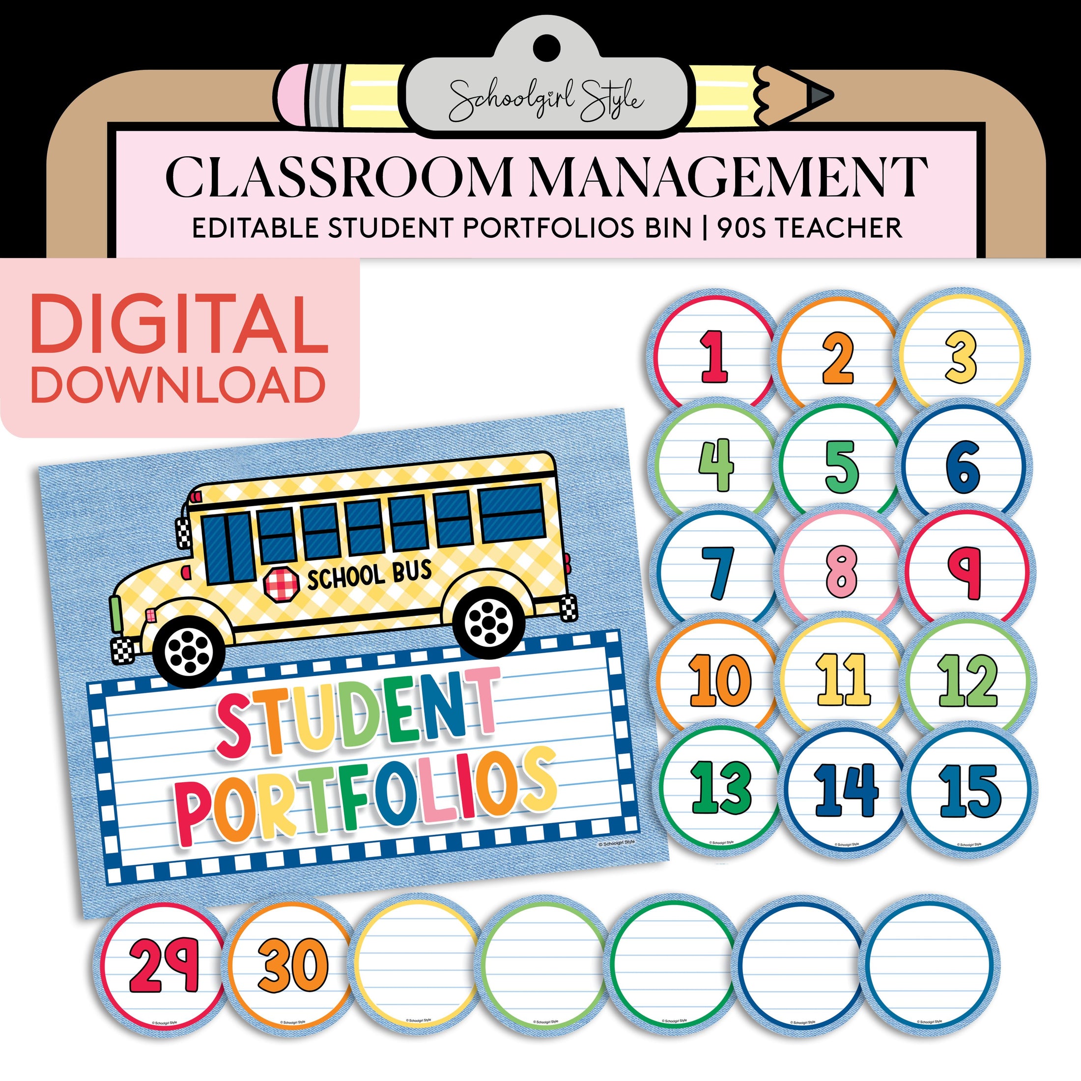 Printable Student Portfolios | 90s Teacher