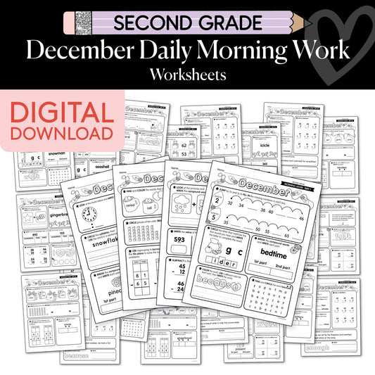Printable Second Grade December Daily Morning Work