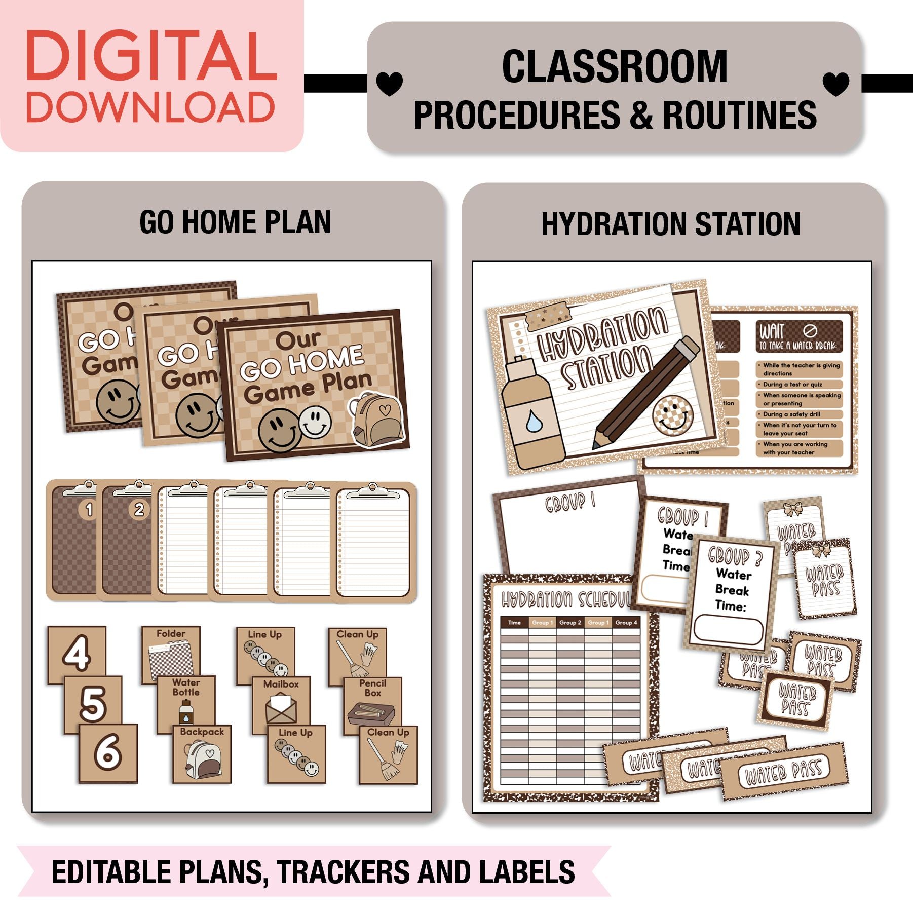Printable Ultimate Neutral Classroom Management and Organization Bundle