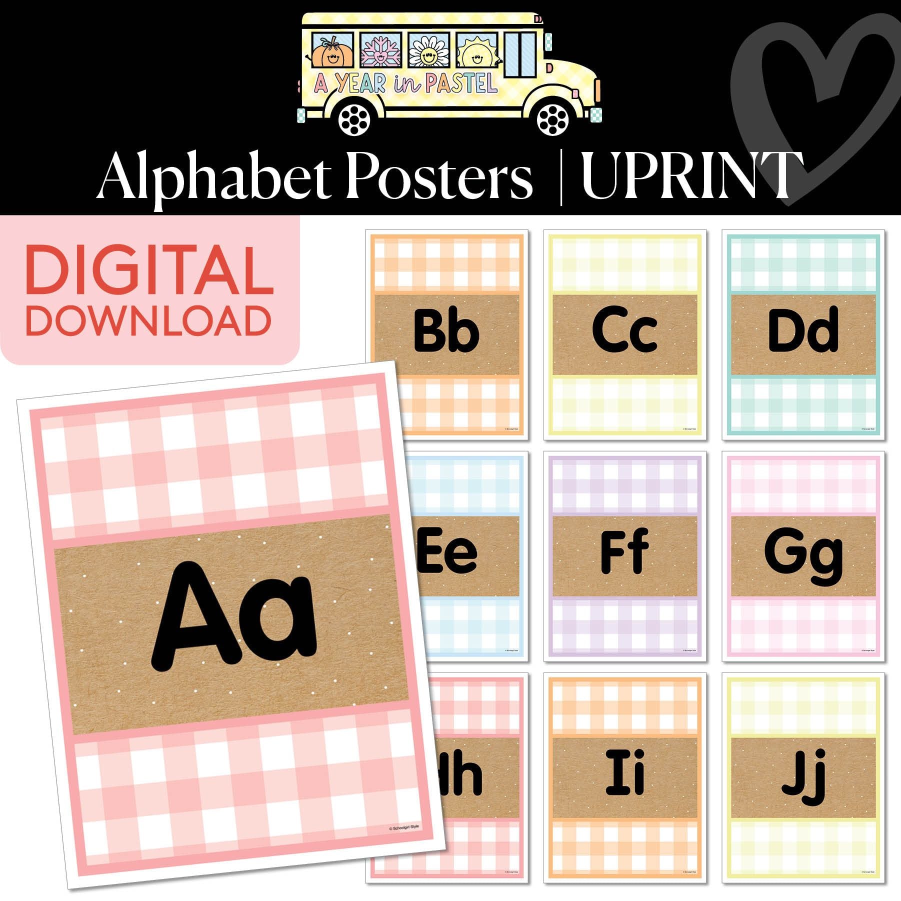 Printable Manuscript Alphabet Posters | A Year In Pastel
