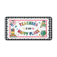 Load image into Gallery viewer, Teaching Is My Happy Place Black Gingham Desk Mat | 90s Teacher
