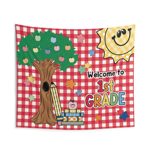Welcome to 1st Grade Classroom Wall Tapestry | 90s Teacher