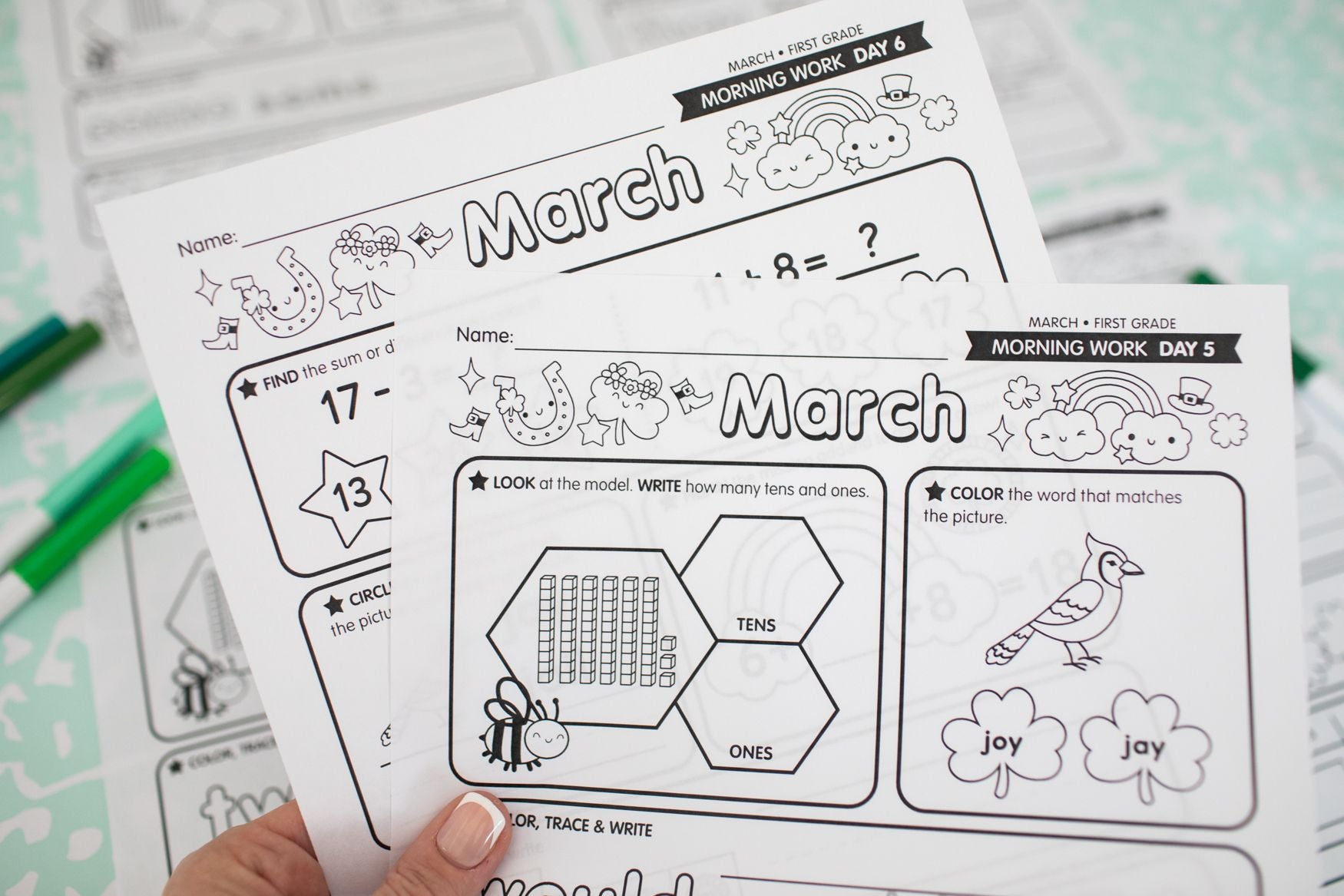 Printable First Grade March Daily Morning Work