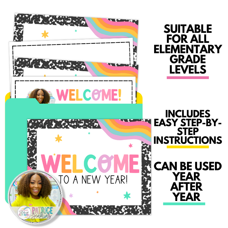 Bright Editable Back to School Postcards