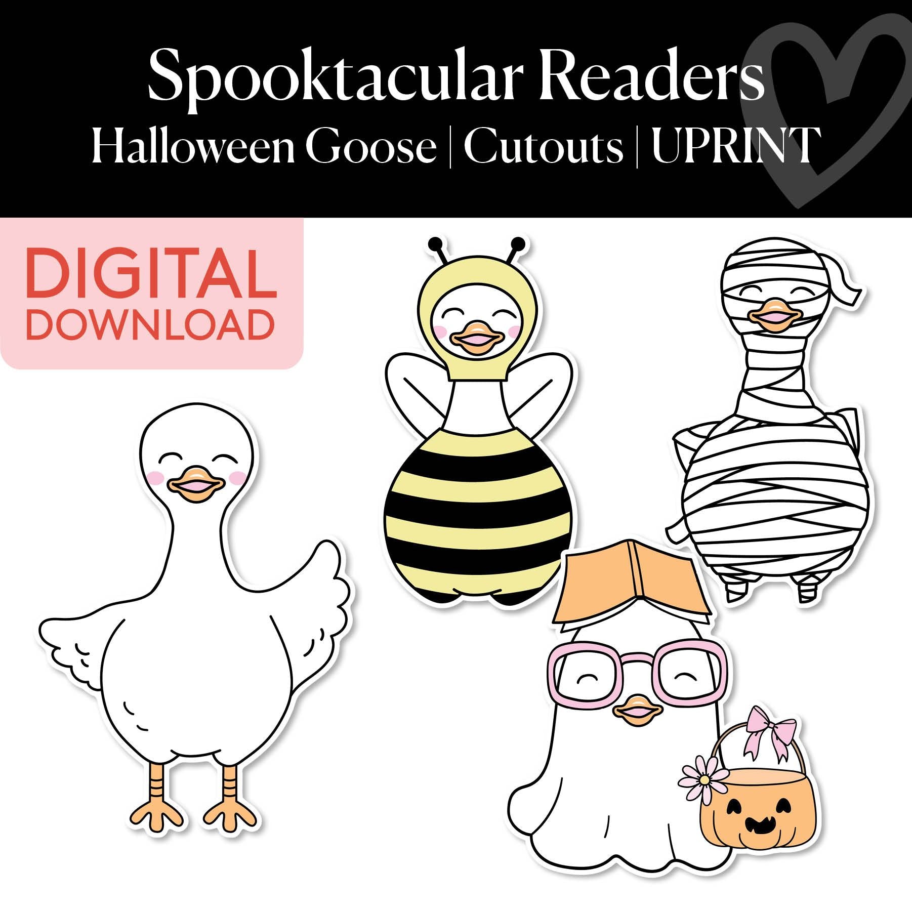 Printable Halloween Goose and Costumes | Spooktacular Readers