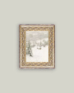 Winter Landscape Framed Antique Art