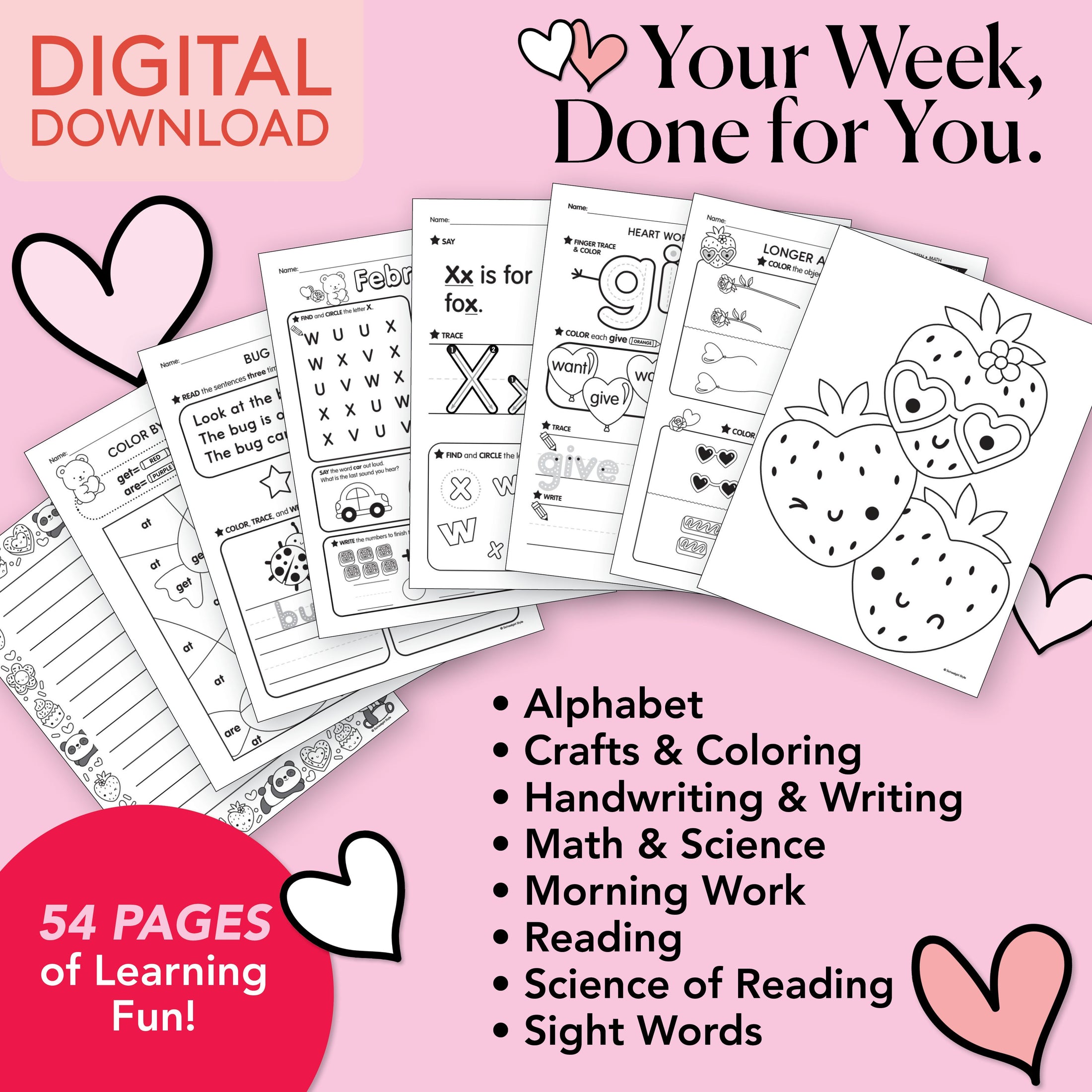 Printable Kindergarten February Week 4 Resources