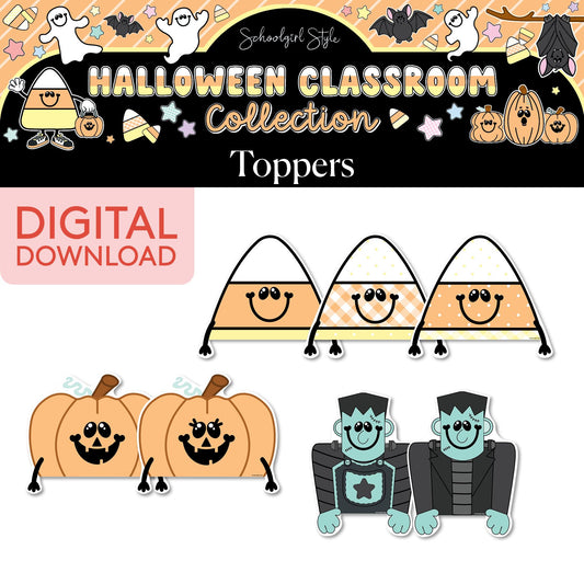 Printable Pastel Halloween Toppers Cutouts