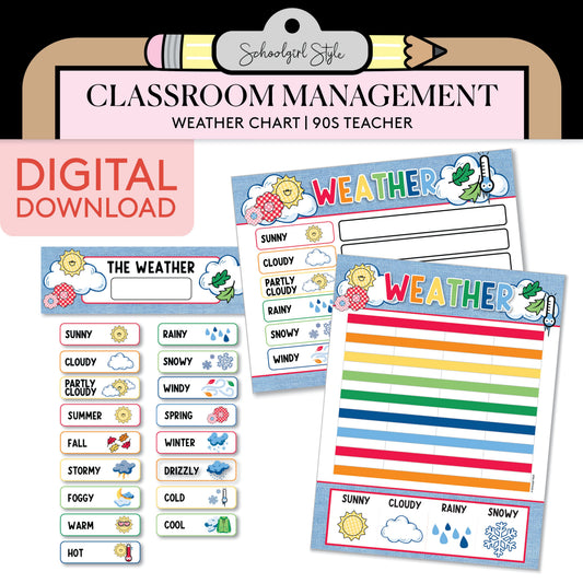 Printable Weather Chart | 90s Teacher
