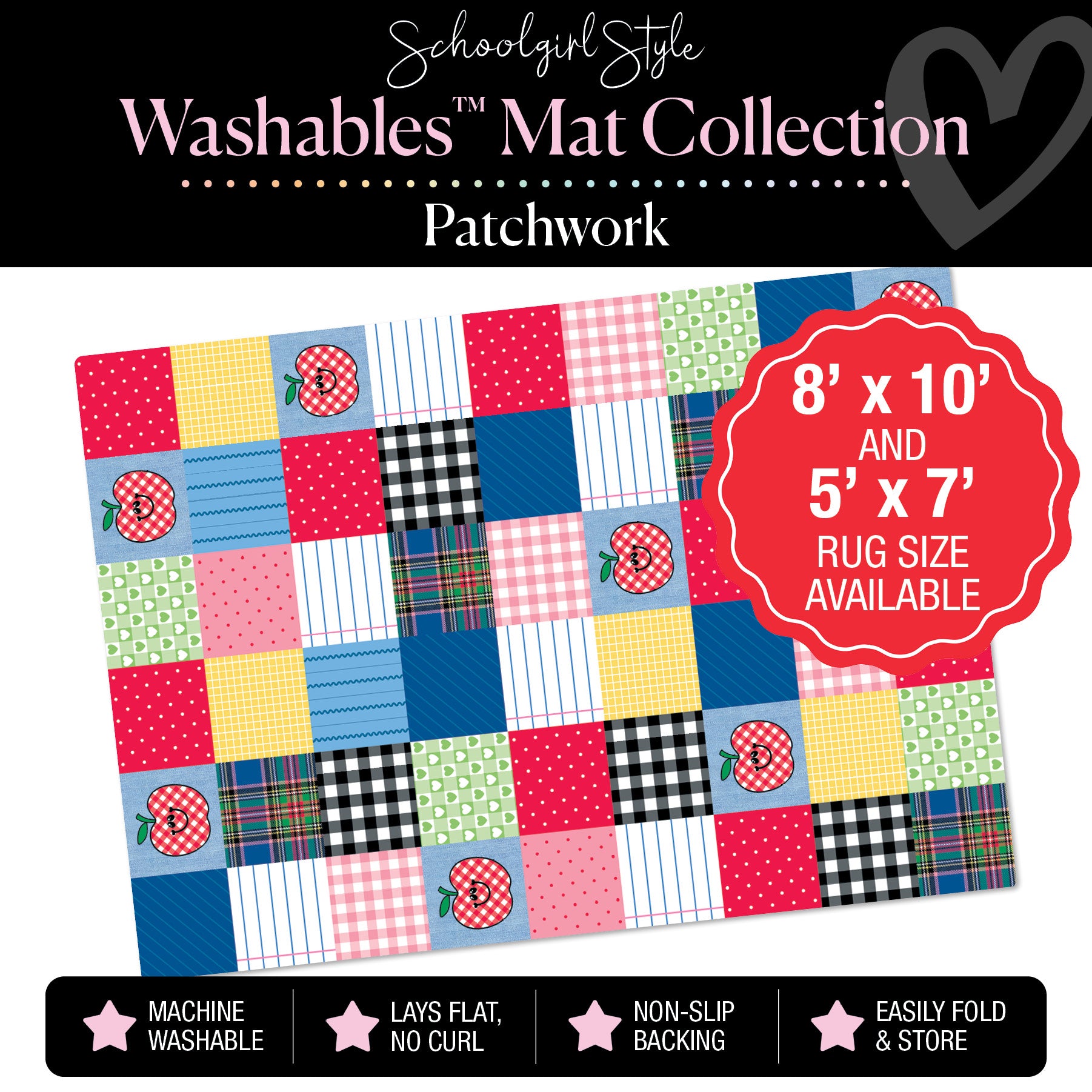 Rainbow Patchwork Classroom Mat by Schoolgirl Style