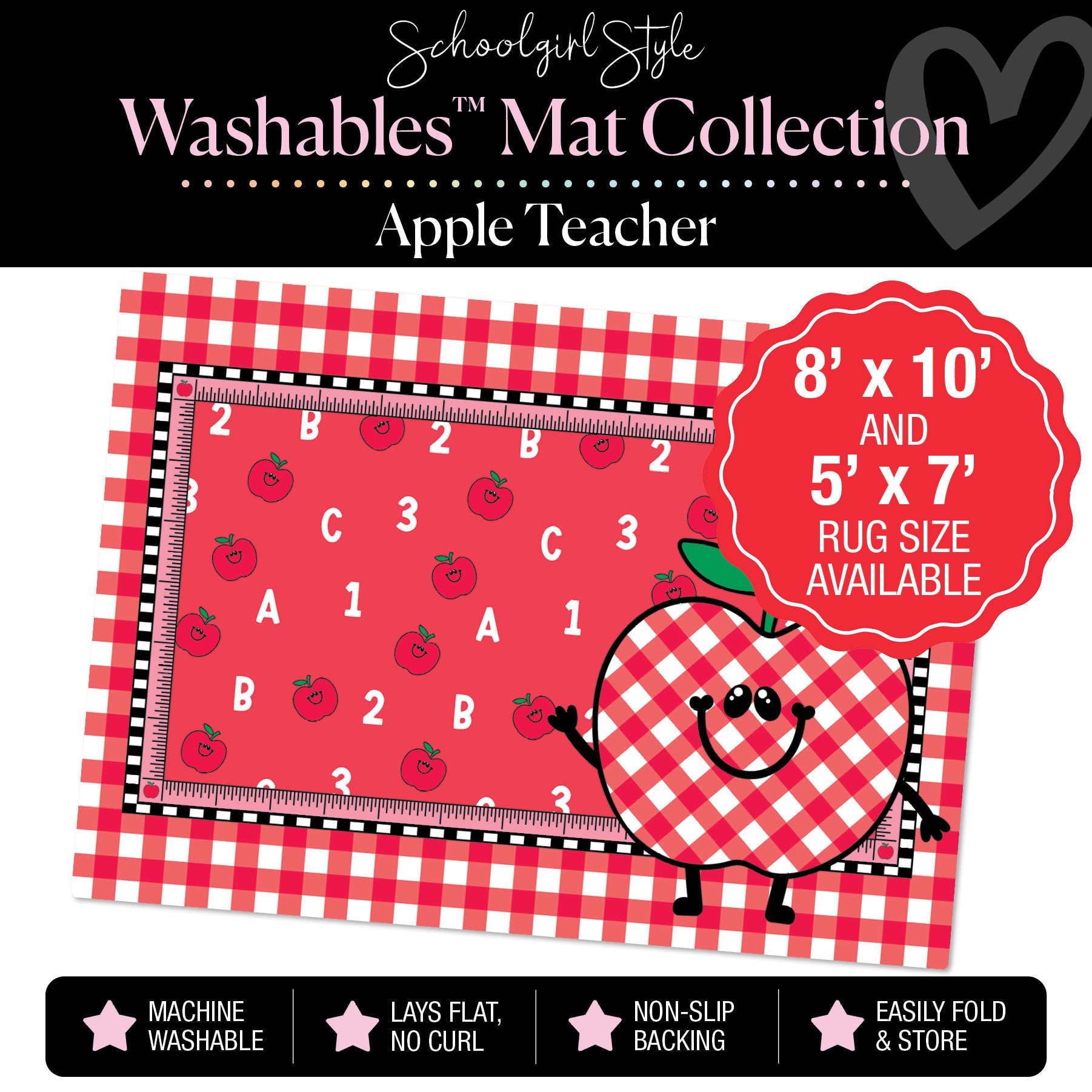 Apple Teacher Classroom Mat by Schoolgirl Style