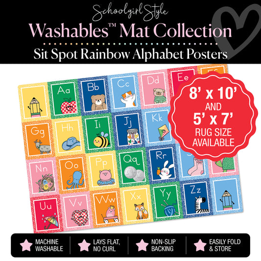 Rainbow Alphabet Poster Sit Spot Classroom Mat by Schoolgirl Style
