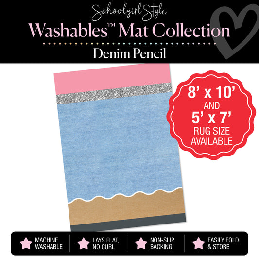 Denim Pencil Classroom Mat by Schoolgirl Style