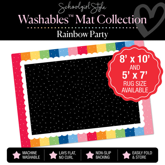 Party Border with Tiny Polka Dot Center Classroom Mat by Schoolgirl Style