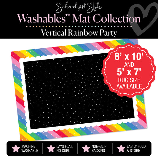 Party Border with Tiny Polka Dot Center Classroom Mat by Schoolgirl Style