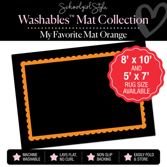 Orange Scallop Border Classroom Mat by Schoolgirl Style
