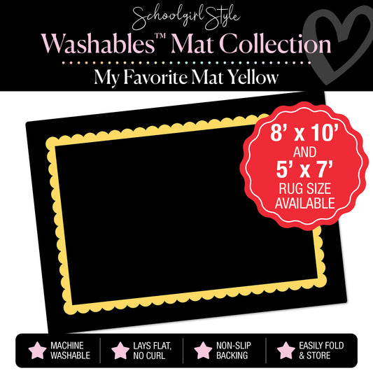 Yellow Scallop Border Classroom Mat by Schoolgirl Style