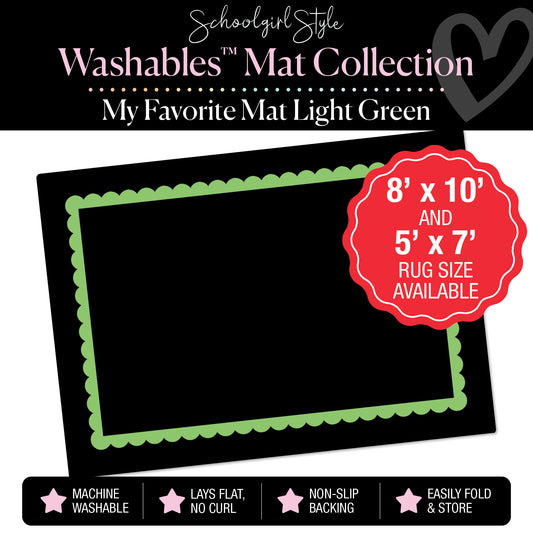 Light Green Scallop Border Classroom Mat by Schoolgirl Style