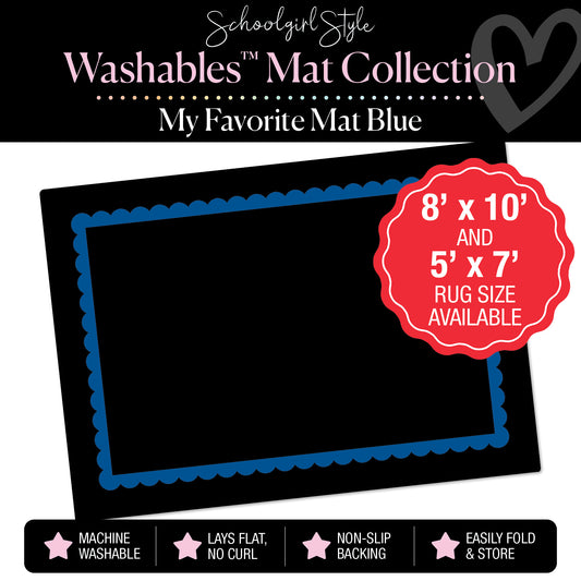 Blue Scallop Border Classroom Mat by Schoolgirl Style