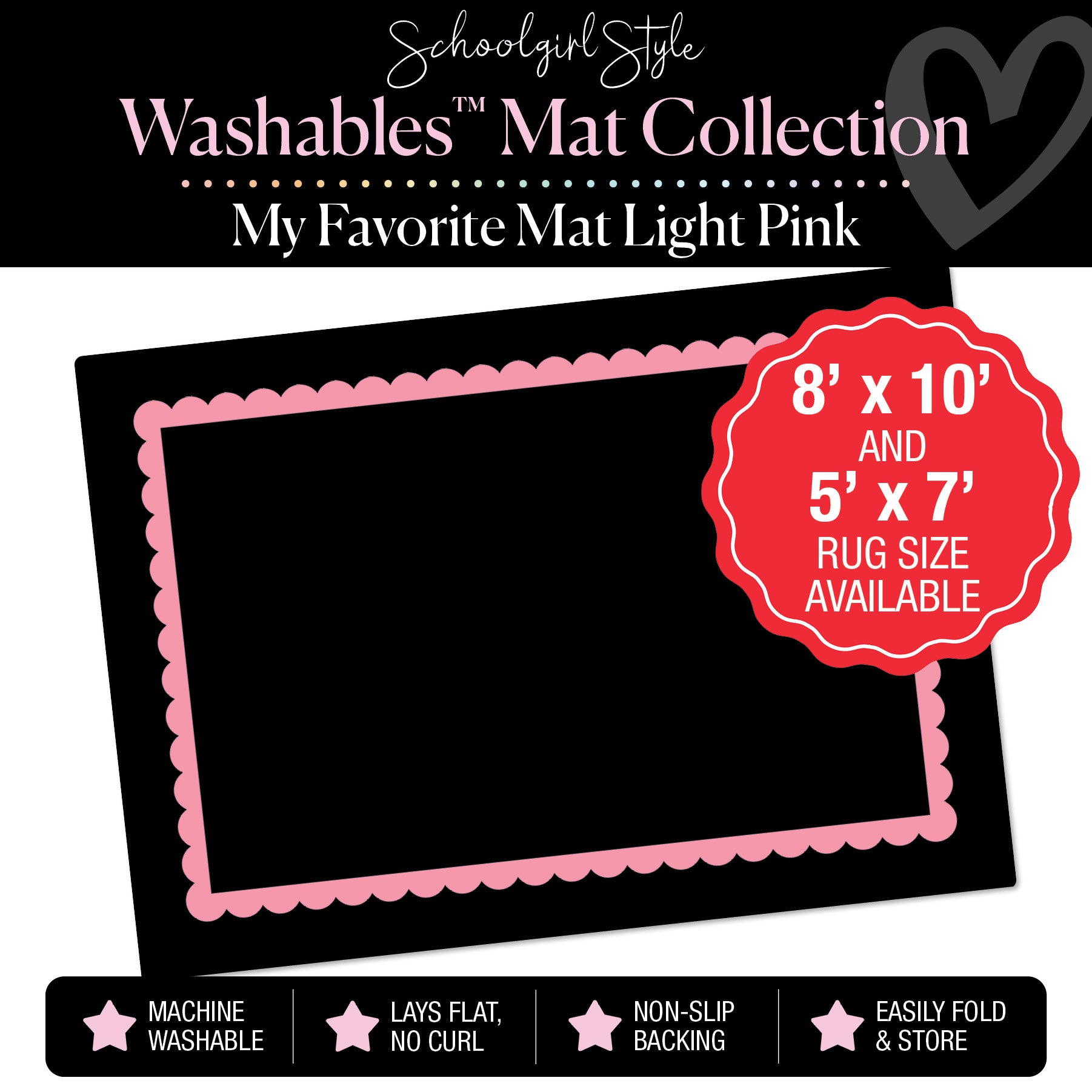 Pink Scallop Border Classroom Mat by Schoolgirl Style