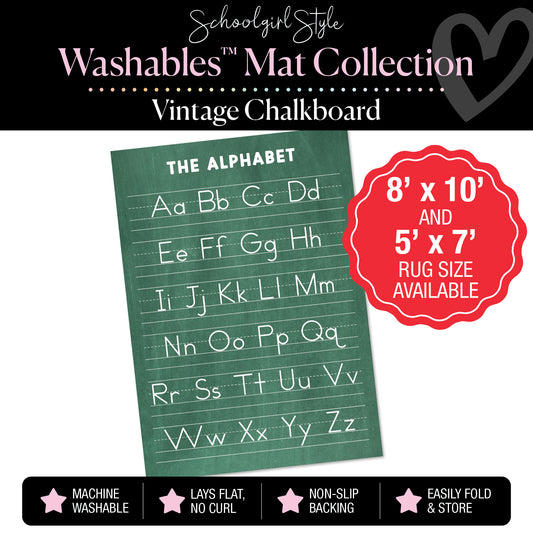 Vintage Chalkboard Alphabet Classroom Mat by Schoolgirl Style