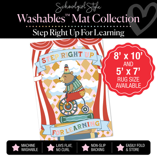 Step Right Up For Learning Bear Classroom Mat by Schoolgirl Style