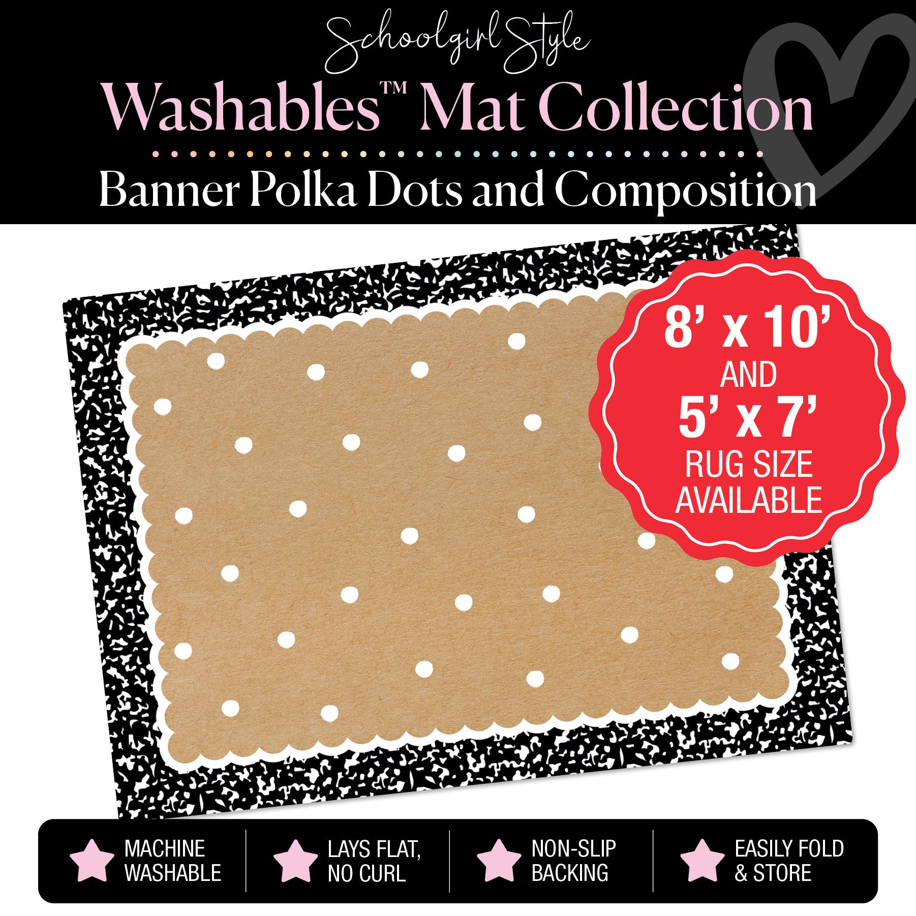 Banner Backdrop with Composition Border Classroom Mat by Schoolgirl Style