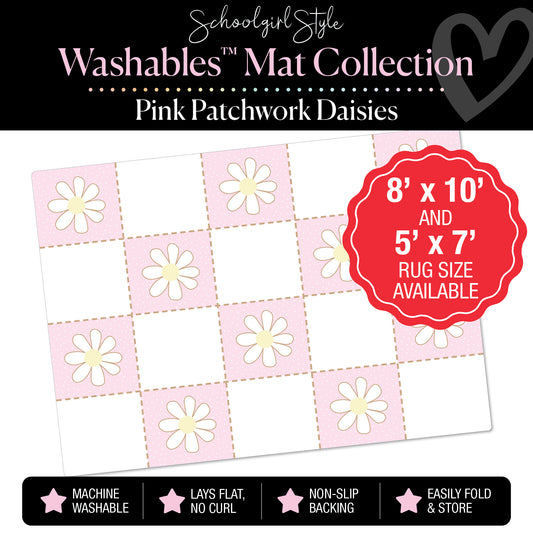 Pink Patchwork Flowers Classroom Mat by Schoolgirl Style