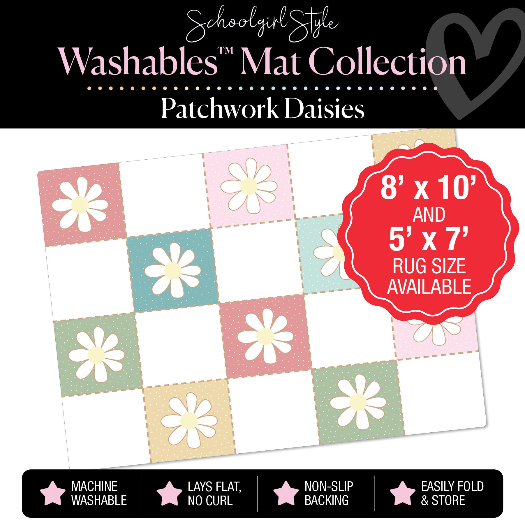 Patchwork Flowers Classroom Mat by Schoolgirl Style