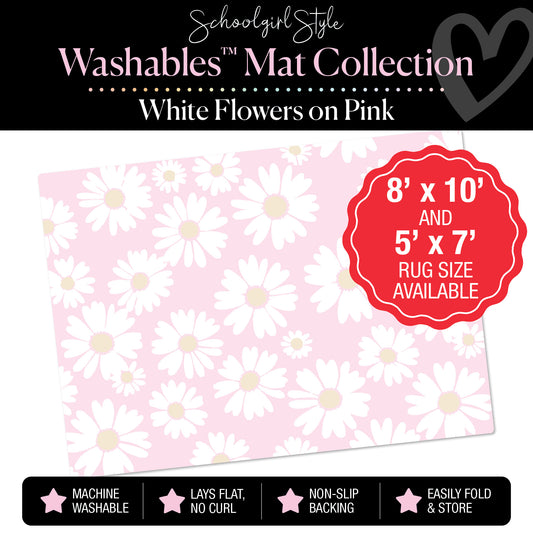 Scattered Flowers on Pink Classroom Mat by Schoolgirl Style