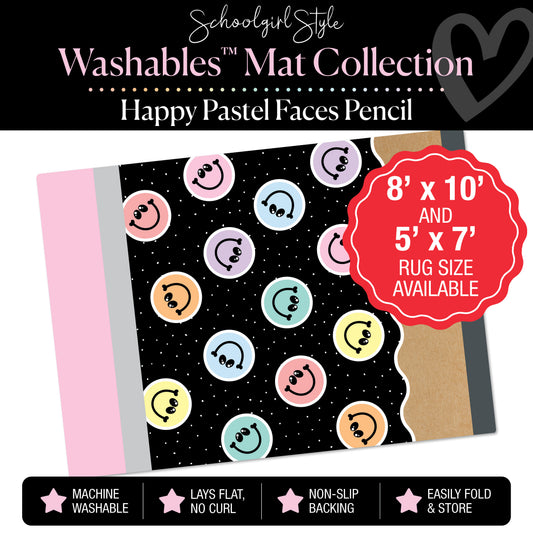 Happy Faces Pencil Classroom Mat by Schoolgirl Style