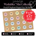 Load image into Gallery viewer, Pastel Gingham Happy Faces Sit Spot on Banner Backdrop Classroom Mat by Schoolgirl Style
