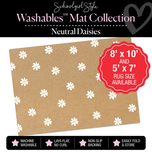 Neutral Daisies Classroom Mat by Schoolgirl Style