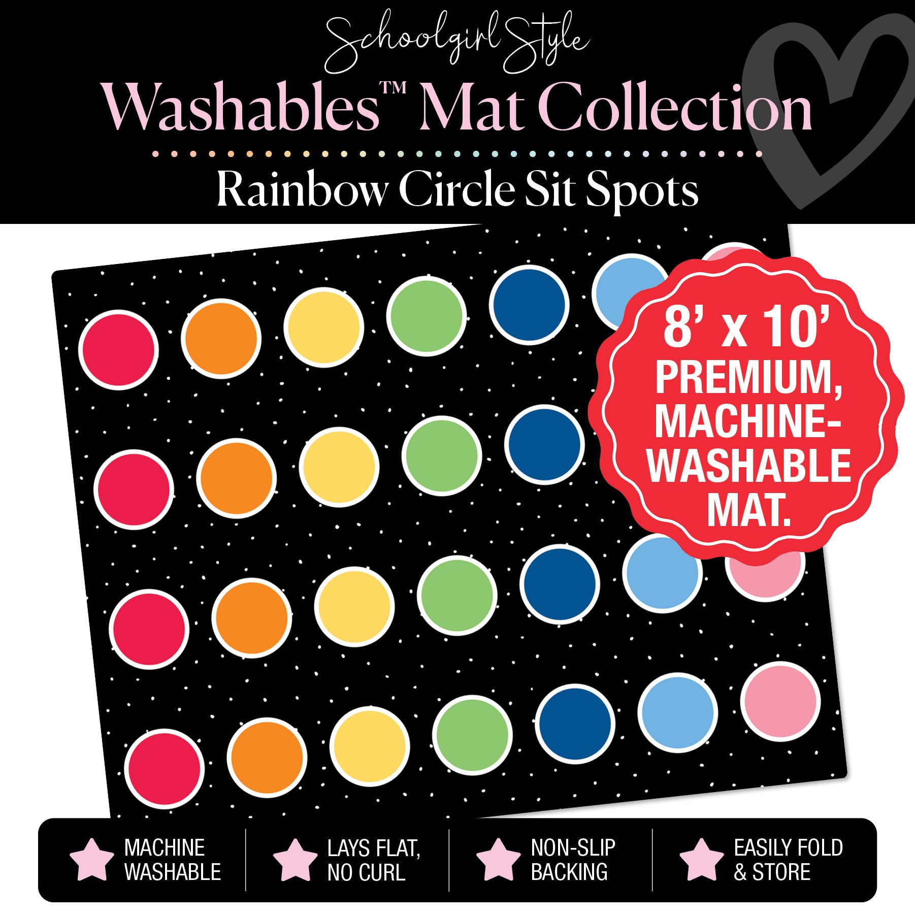 Rainbow Circle Sit Spot Classroom Mat by Schoolgirl Style