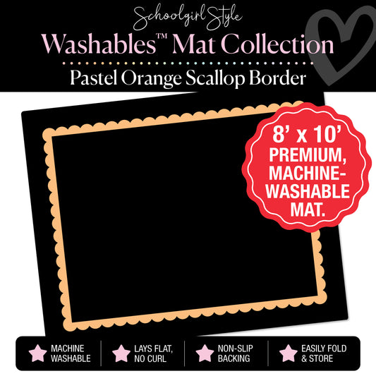 Pastel Orange Scallop Border Classroom Mat by Schoolgirl Style