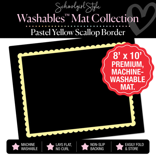 Pastel Yellow Scallop Border Classroom Mat by Schoolgirl Style