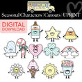 Load image into Gallery viewer, Printable Seasonal Characters Cutouts | A Year In Pastel
