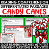 Christmas Close Reading Passages and Questions December Reading Comprehension