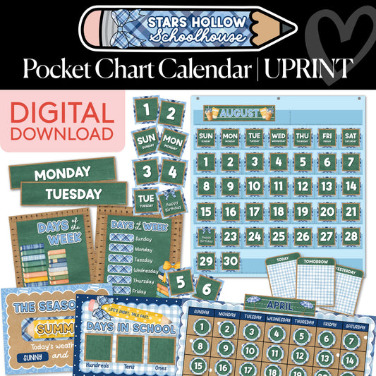 Printable Cozy Pocket Chart Calendar | School in Stars Hollow