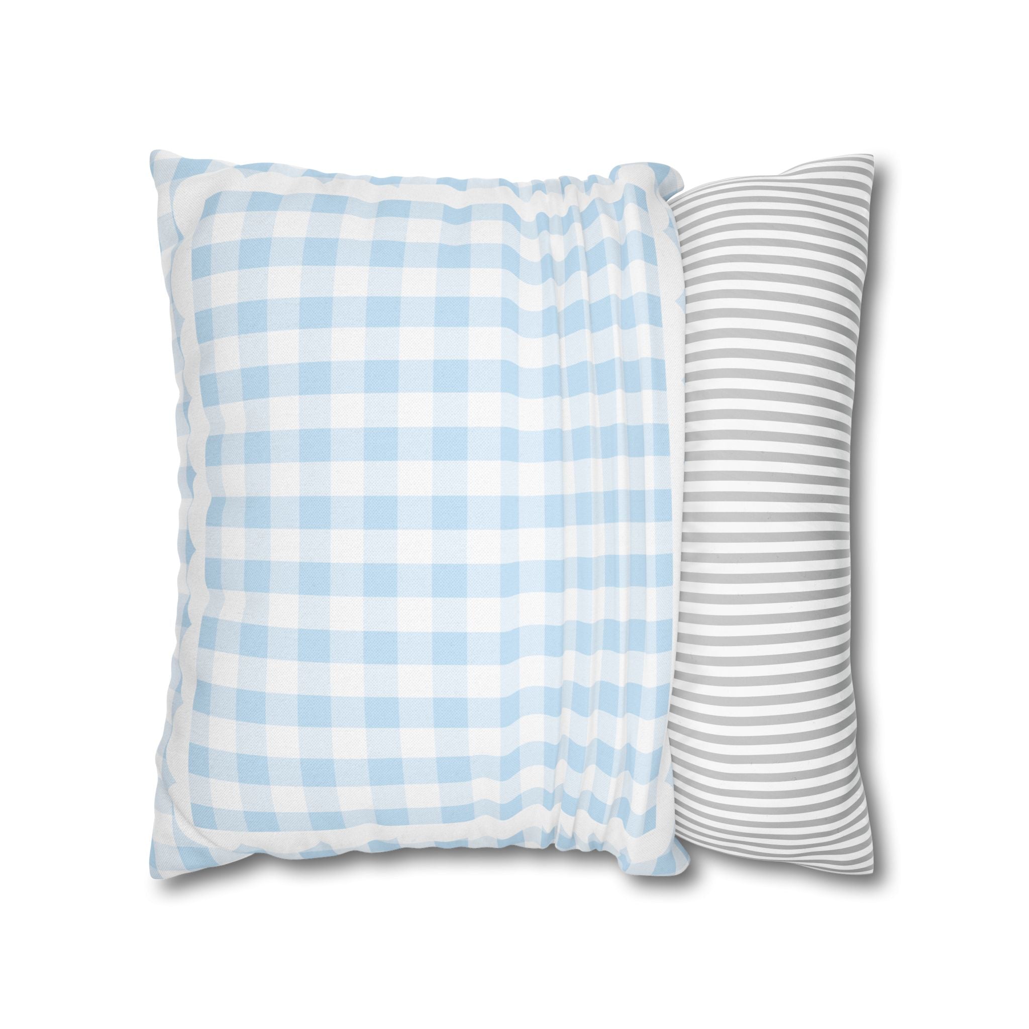 Blue Cotton Candy Gingham Classroom Pillow Cover | Storybook Circus