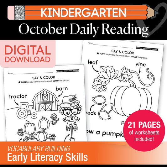 Printable Kindergarten October Daily Reading