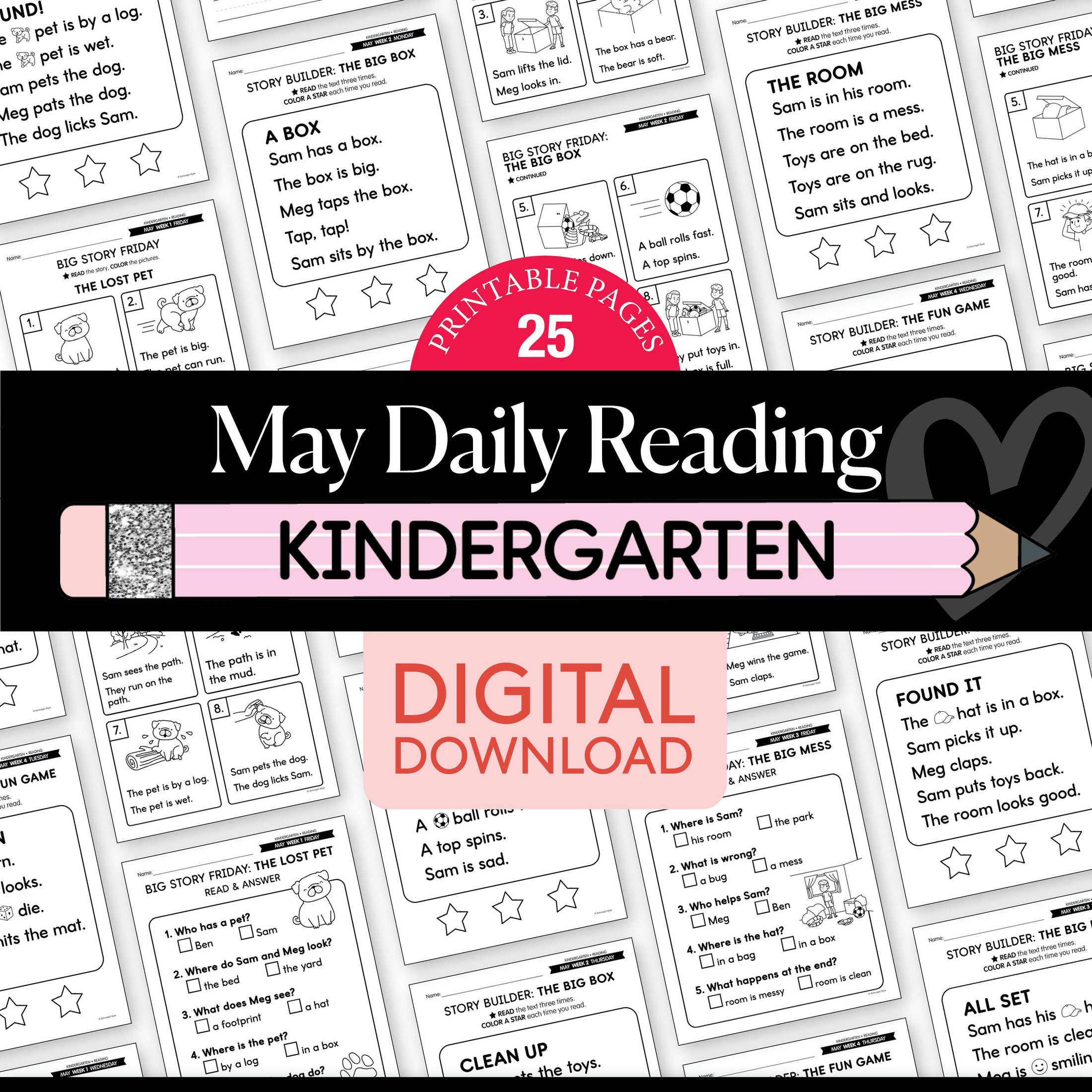 Printable Kindergarten May Daily Reading