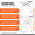 Load image into Gallery viewer, Printable Kindergarten October Scissor Skills Worksheets
